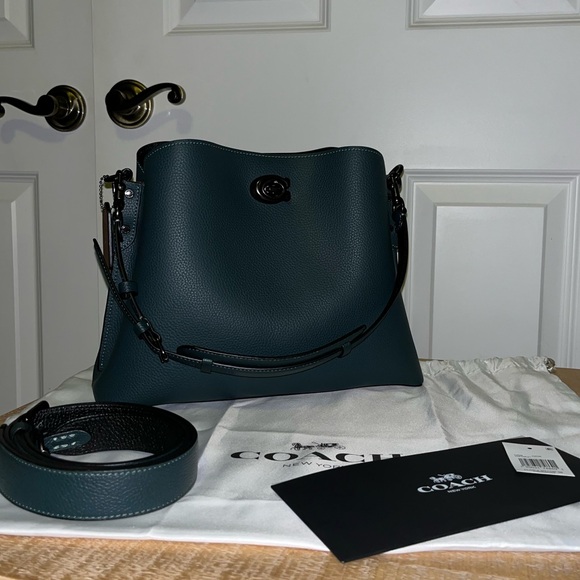 Coach Teal and Black Shoulder Bag - Picture 4 of 11